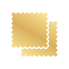 Gold scalloped-edge square icon graphic