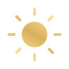 Simple gold sun icon graphic illustration