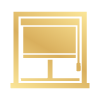 Gold roller blind icon representing made to measure blinds Livingston