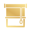 Simple gold icon of a roller window blind