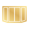 Gold window icon representing made to measure blinds Livingston