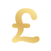 Gold pound sign icon representing blind pricing costs